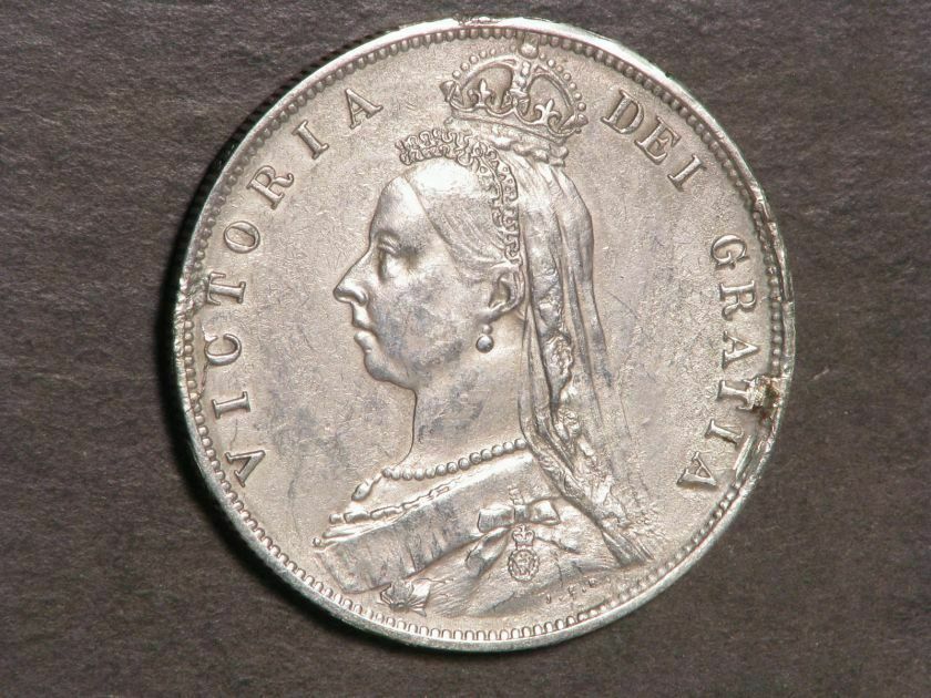 Great Britain 1887 1/2 Crown Silver Xf-au